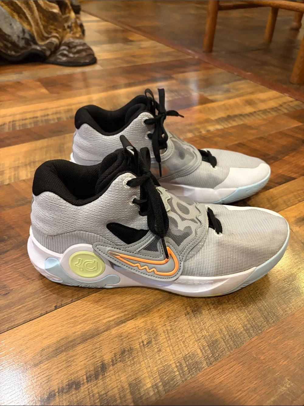 Men’s Gray and Orange KD Trey X7 Basketball Sneakers